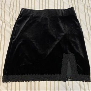 Forever 21 Black Velvet Lace Skirt